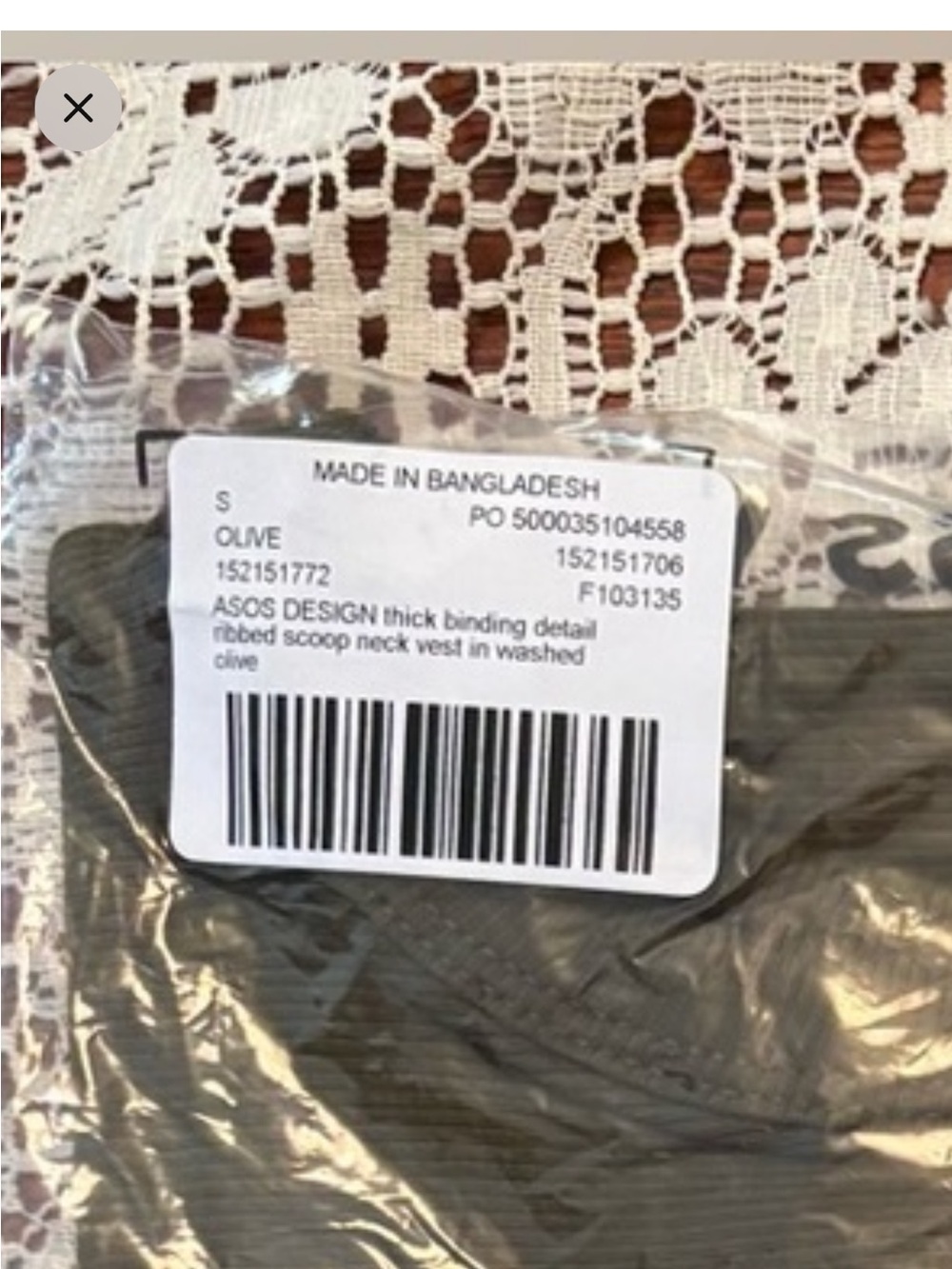 Tank Top ribbed - Olive green Size S - Picture 4 of 6